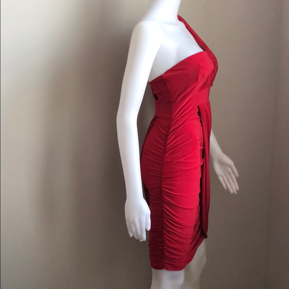 ❌donated: Red One Shoulder Bodycon Dress - Picture 6 of 8